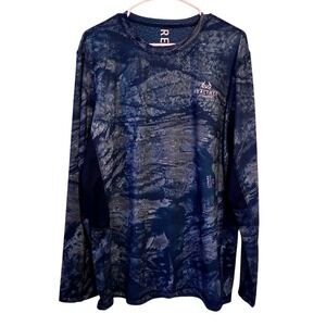 Realtree Fishing Aspect‎ Long Sleeve Shirt Camo Blue Mens Size L